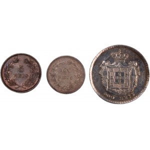 Portugal 1858-1910 (Lot of 3 Coins) Silver