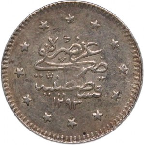 Turkey Ottoman Empire 1 Kurus 1906 (AH1293/32) Silver