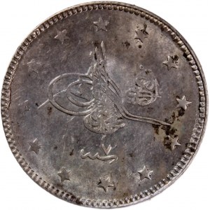 Turkey Ottoman Empire 2 Kurus 1915 (AH1327/7) Key Date Silver