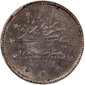 Turkey Ottoman Empire 2 Kurus 1915 (AH1327/7) Key Date Silver