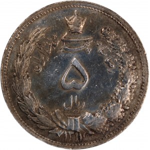 Iran 5 Rials 1932 (AH1311) Silver