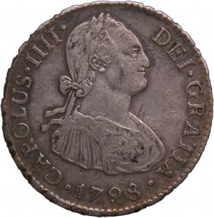 Peru 2 Reales 1798 IJ Silver