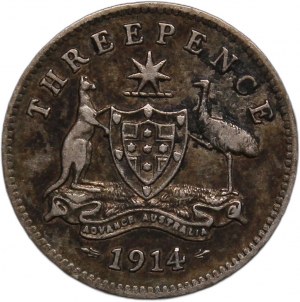 Australia 3 Pence 1914 Silver