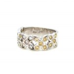 18K WHITE GOLD RING 6.41 GR WITH FANCY DIAMONDS - HR1120