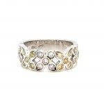 18K WHITE GOLD RING 6.41 GR WITH FANCY DIAMONDS - HR1120