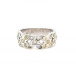 18K WHITE GOLD RING 6.41 GR WITH FANCY DIAMONDS - HR1120