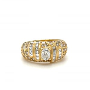 18K YELLOW GOLD RING - 7.76 GR WITH DIAMONDS - DH-R645