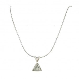 14K WHITE GOLD CHOKER NECKLACE WITH DIAMONDS - PND30404