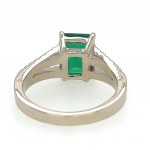 RING WITH LAB GROWN EMERALD AND DIAMONDS - RNG30301