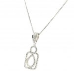 COLLIER EN OR BLANC 18K 5.41 GR AVEC DIAMANTS - PND30411