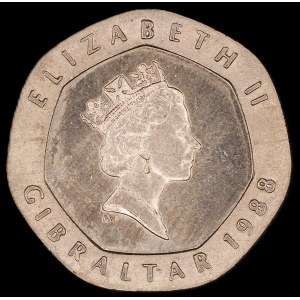 Gibraltar. 20 Pence 1988