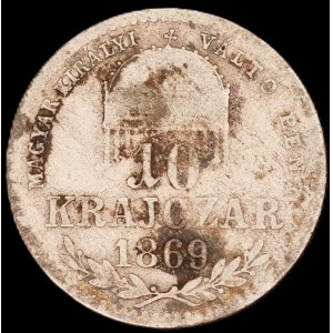 Hungary. 10 Krajczar 1869 GYF Silver