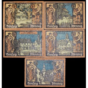 Poland. Zielona Góra 5 x 50 Fenigow 1921