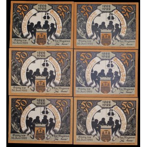 Poland. Zielona Góra 6 x 50 Fenigow 1922