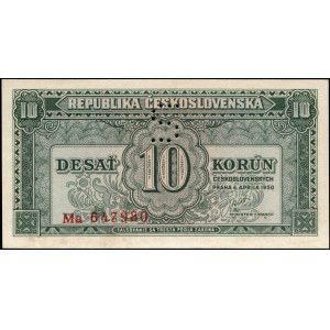 Czechoslovakia. 10 Korun 1950 Specimen