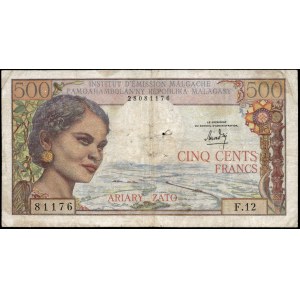 Madagascar. 500 Francs 1964