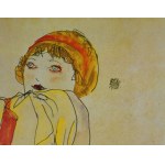Egon Schiele(1890-1918),Standing woman in yellow dress 1913