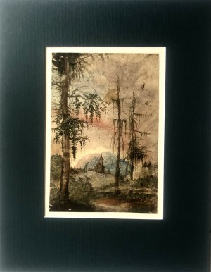 Albrecht Altdorfer (1480-1538) „Pejzaż z kościołem”