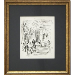 Antoni Uniechowski(1903 Wilno-1976Warszawa),Rysunek z cykluUniechowski opowiada...,1975