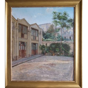 Antoni Kamienski(1860-1933),Paris backstreet of Polish artists ,1893
