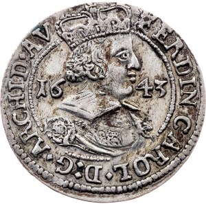 Archduke Ferdinand Charles, 3 Kreuzer 1643, Hall