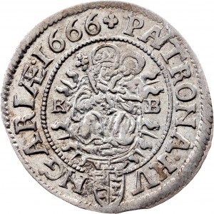 Leopold I., 3 Kreuzer 1666, KB, Kremnitz