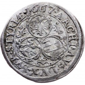 Leopold I., 3 Kreuzer 1667, Graz