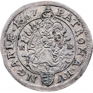 Leopold I., 6 Kreuzer 1667, KB, Kremnitz