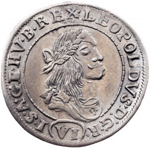 Leopold I., 6 Kreuzer 1672, KB, Kremnitz