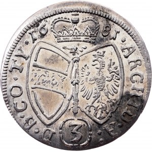Leopold I., 3 Kreuzer 1681, Hall