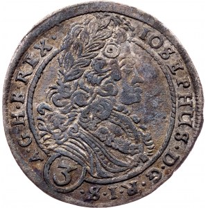 Joseph I., 3 Kreuzer 1710, C-H, Pressburg