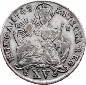 Maria Theresia, 15 Kreuzer 1743, KB, Kremnitz