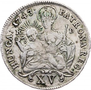 Maria Theresia, 15 Kreuzer 1743, KB, Kremnitz