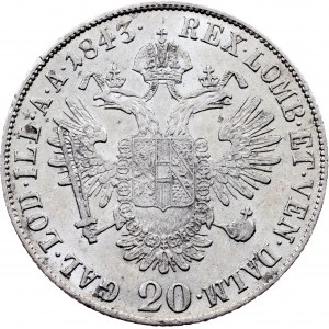Ferdinand V., 20 Kreuzer 1843, M, Milan