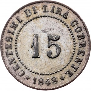 Gouvernement provisoire, 15 Centesimi 1848, ZV