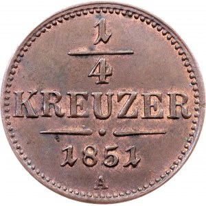 Franz Joseph I., 1/4 Kreuzer 1851, A, Vienna