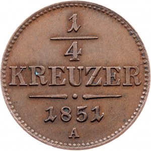 Franz Joseph I., 1/4 Kreuzer 1851, A, Vienna