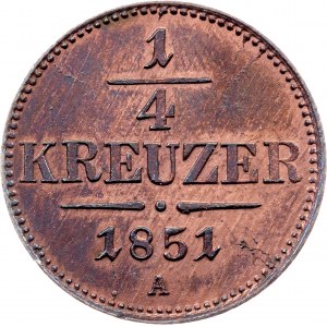 Franz Joseph I., 1/4 Kreuzer 1851, A, Vienna