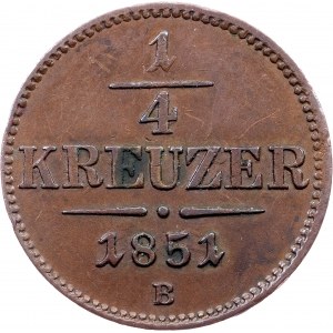 Franz Joseph I., 1/4 Kreuzer 1851, B, Kremnitz