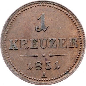 Franz Joseph I., 1 Kreuzer 1851, A, Vienna
