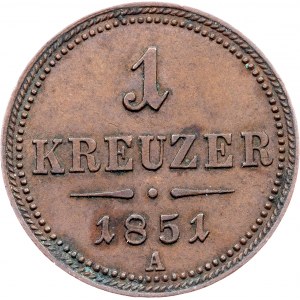 Franz Joseph I., 1 Kreuzer 1851, A, Vienna