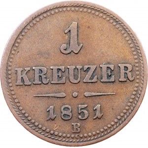 Franz Joseph I., 1 Kreuzer 1851, B, Kremnitz