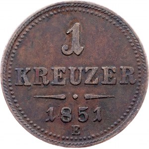 Franz Joseph I., 1 Kreuzer 1851, E, Karlsburg