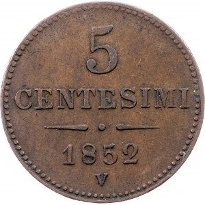 Francesco Giuseppe I., 5 Centesimi 1852, V, Venezia