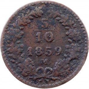 Franz Joseph I., 5/10 Kreuzer 1859, M, Milan