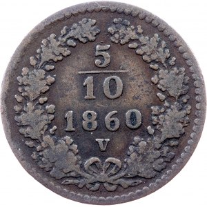 Franz Joseph I., 5/10 Kreuzer 1860, V, Venice