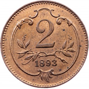 Franz Joseph I., 2 Heller 1893, Vienna