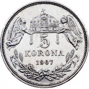 Franz Joseph I., 5 Korona 1907, KB, Kremnitz