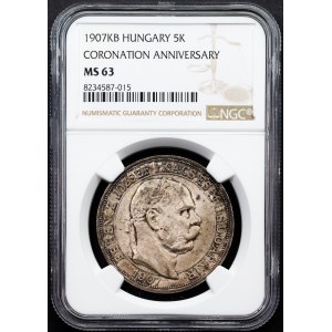 Franz Joseph I., 5 Korona 1907, KB, Kremnitz