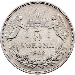 Franz Joseph I., 5 Korona 1908, KB, Kremnitz